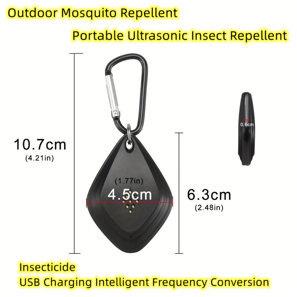 USB Mini Sonic Insect Repellent | Intelligent Variable Frequency Repels Mosquitoes/Fleas/Ticks | ABS Material, Portable for Travel/Camping/Home/Garden