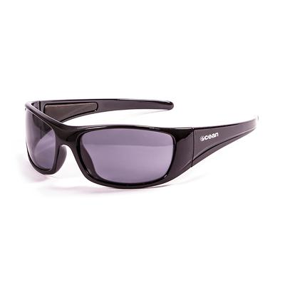 OCEAN BERMUDA Floating Wraparound UV Coated Recycled Shiny Black Smoke Sunglasses, Shape, Protection, Impact-Resistant Lenses, Materials, (Polarized