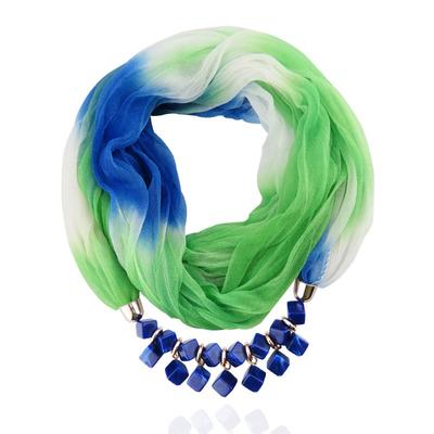 Mary Summer Sunscreen Scarf Gradient Scarf Scarf Resin Necklace Pendant Women's Jewelry