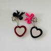 Elegant Bowknot Shaped Keychain Mirror Pendant Charm Plastic Alloy Decorative Hanging Accessory For Home Gift