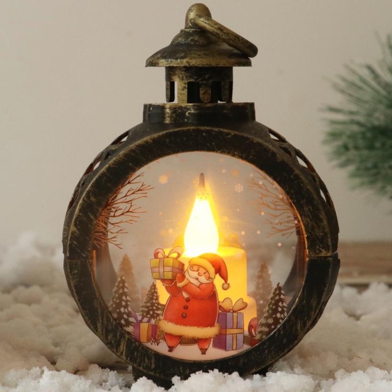 Vintage Weihnachts Nachtlicht Ornamente – Festliche Leuchtende Fensterdekoration & Schreibtischdekoration