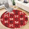 1pc Bow Pattern Carpet for Office Non-Slip, Round Carpet, Soft & Comfortable, Carpet for Office, Lightweight Round Floor Mat