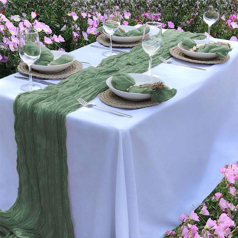 Cross-Border Cheesecloth Tablecloth Set for Weddings, Parties, and Bridal Showers