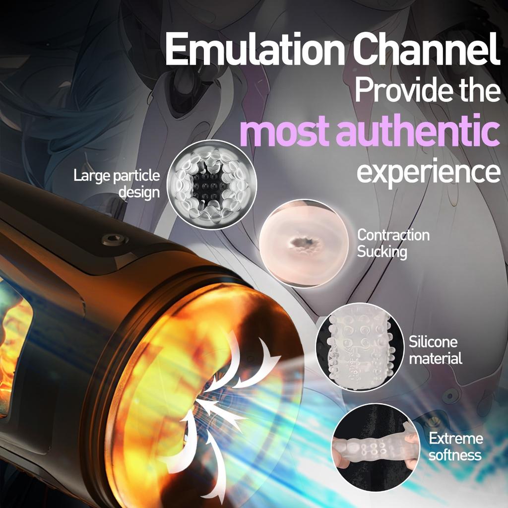 Automatic Male Masturbator Cup Sucking Telescopic Vibrating Intelligent Sound Heating Oral Simulation Adult Sex Machine for Men