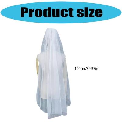 Beautiful White Wedding Veil with Comb Romantics Bride Veil Breathable Lace Veil for Multiple Occasion