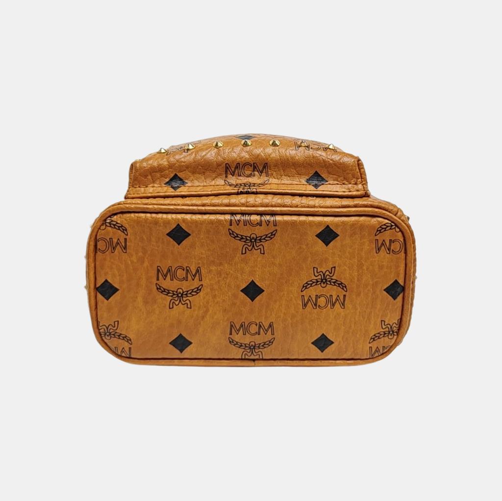 [Pre-Owned] Classic Studded Monogram Print Leather Mini Backpack - Good #A7KIIG