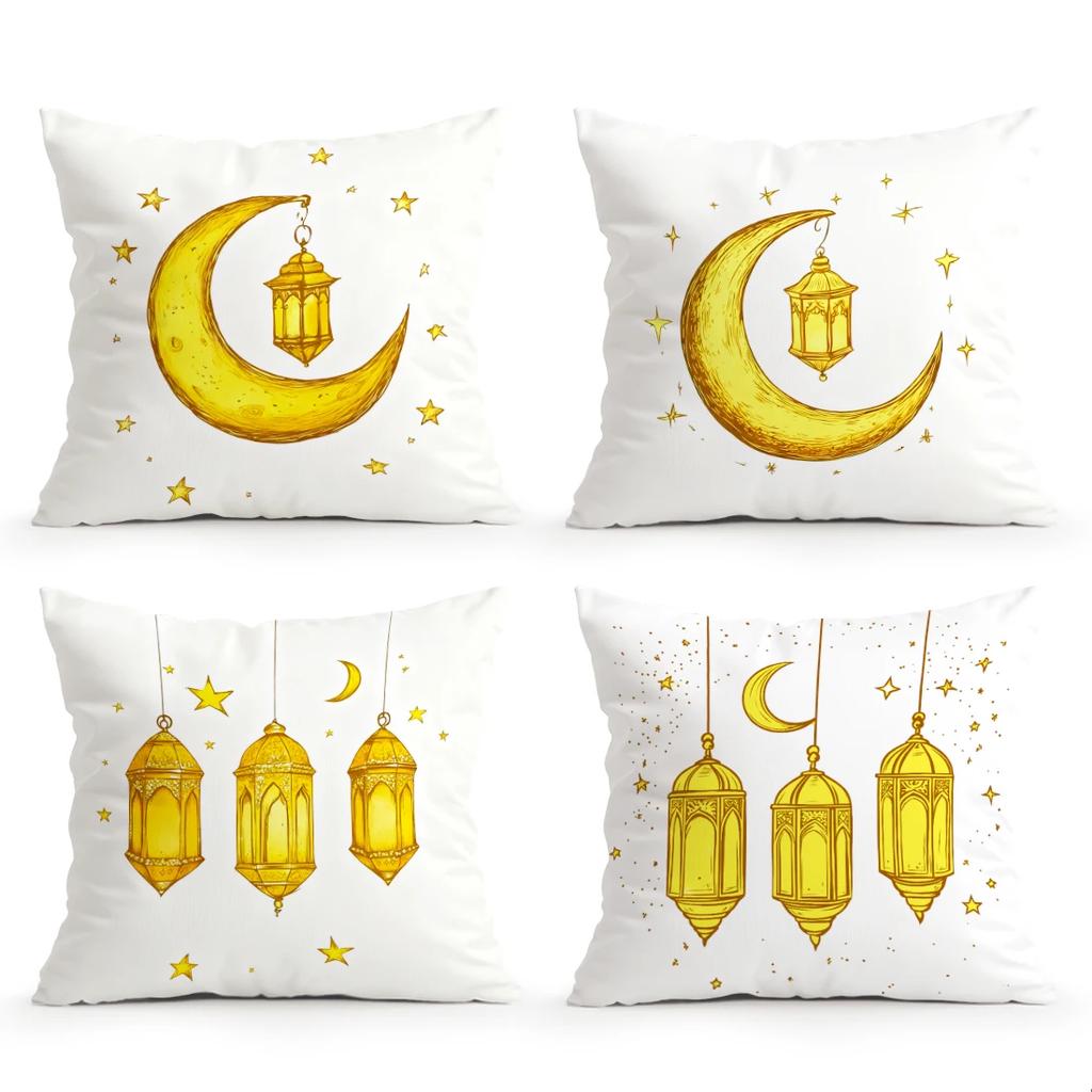 Ramadan golden moon lantern Cushions Pillowcase Polyester Cushion Cover Throw Pillow Pillowcover Home Car Sofa Decor