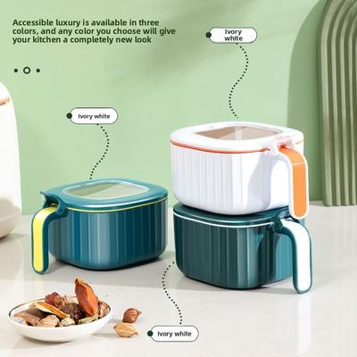 Seasoning Box Set, 4-in-one Salt Shaker, Household Kitchen Seasoning Box with Lid