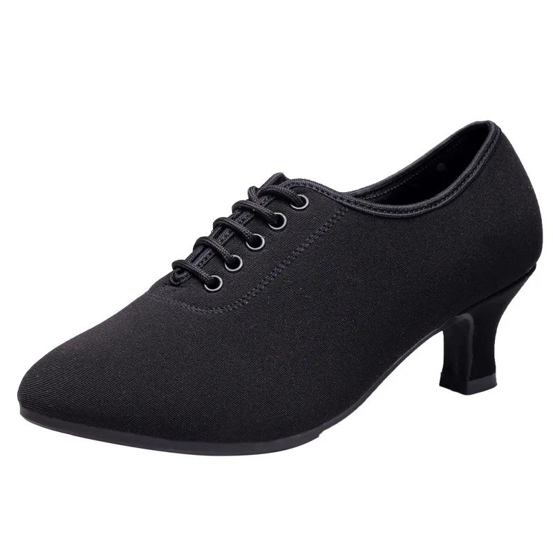 Women Latin Oxford Cloth Heels Soft Bottom Modern Party Ballroom Tango Dancing Shoe Sneakers Woman Salsa Dance Shoes