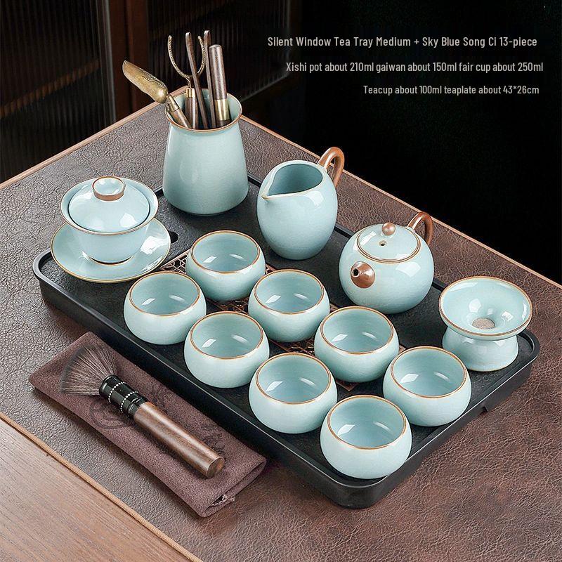 Sky Blue Ru Kiln Kung Fu Tea Set