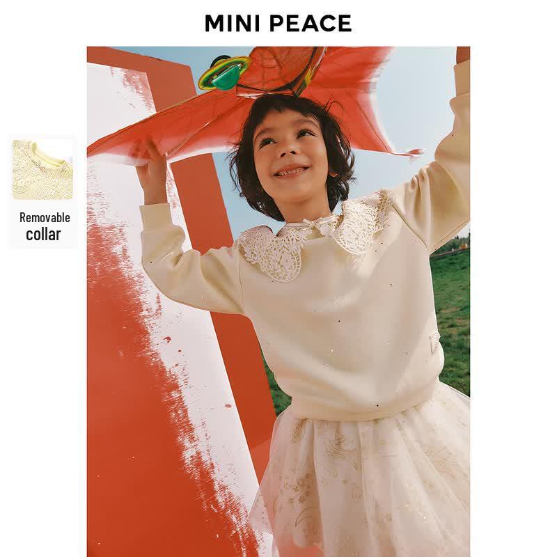 MiniPeace Girls  Sailor Collar Sweatshirt 110