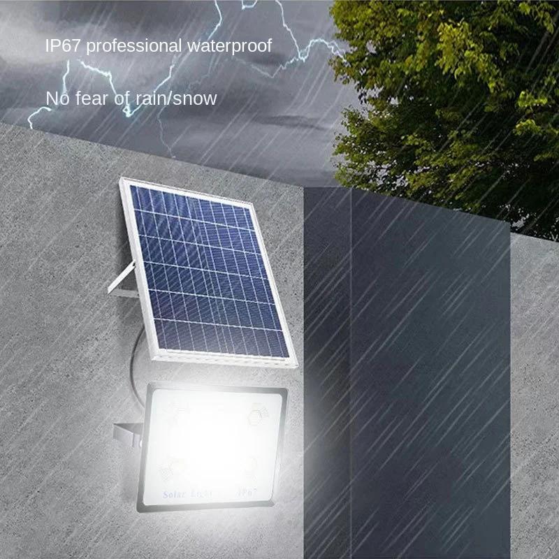 Luminária de parede solar para área externa, lâmpada de iluminação para pátio, lâmpada de iluminação, brilhante, alta potência, 100W200W, luz de inundação externa para uso doméstico