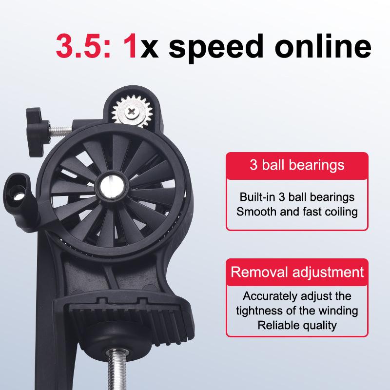 Non-slip Fishing Line Spooler Reciprocating Fishing Wire Winding Reclaimer Outdoor Adjustable Fishing Line Winder Table Clamp