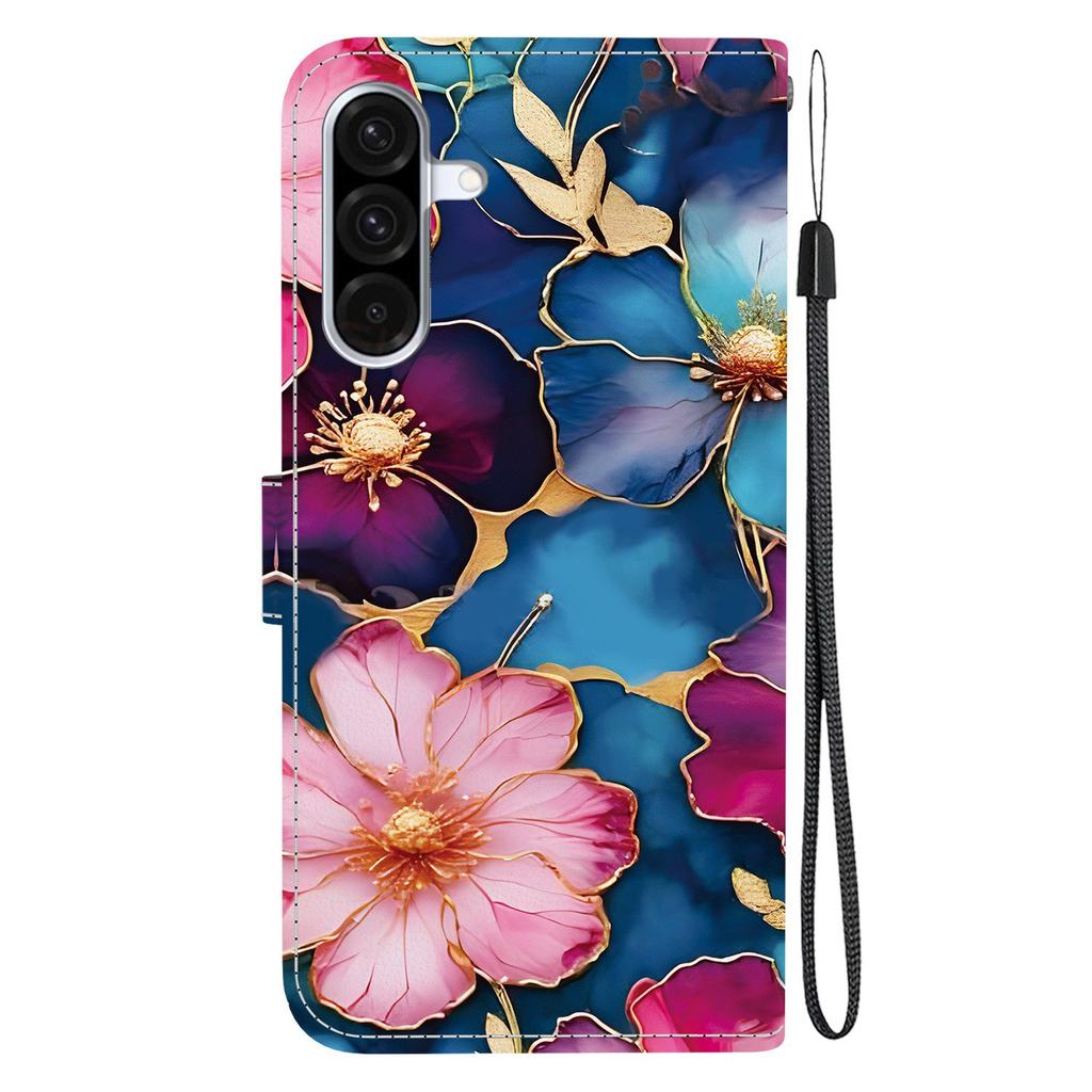Etui portfelowe dla Samsunga Galaxy A36 5G, skórzane etui z nadrukiem wzoru, podstawką i paskiem