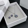 Turkish Evil Eye Jewelry Set: 2-Piece Blue Eye Necklace and Earrings