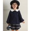 Yoyoo Girls' Autumn Color-block Doll Collar Jacket