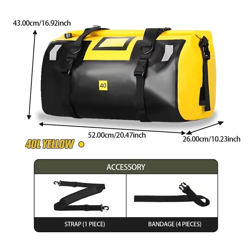 20L 50L 70L 100L 40L 66L Motorcycle Waterproof Tail Bag Travel Outdoor Dry Luggage Roll Pack Bag Motorcycle Seat Bag