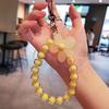 Phone Anti-Lost Lanyard Key Short Wrist Pendant Colorful Macaron Round Bead Pendant Women'S Hand-Held Chain Mobile Phone Lanyard