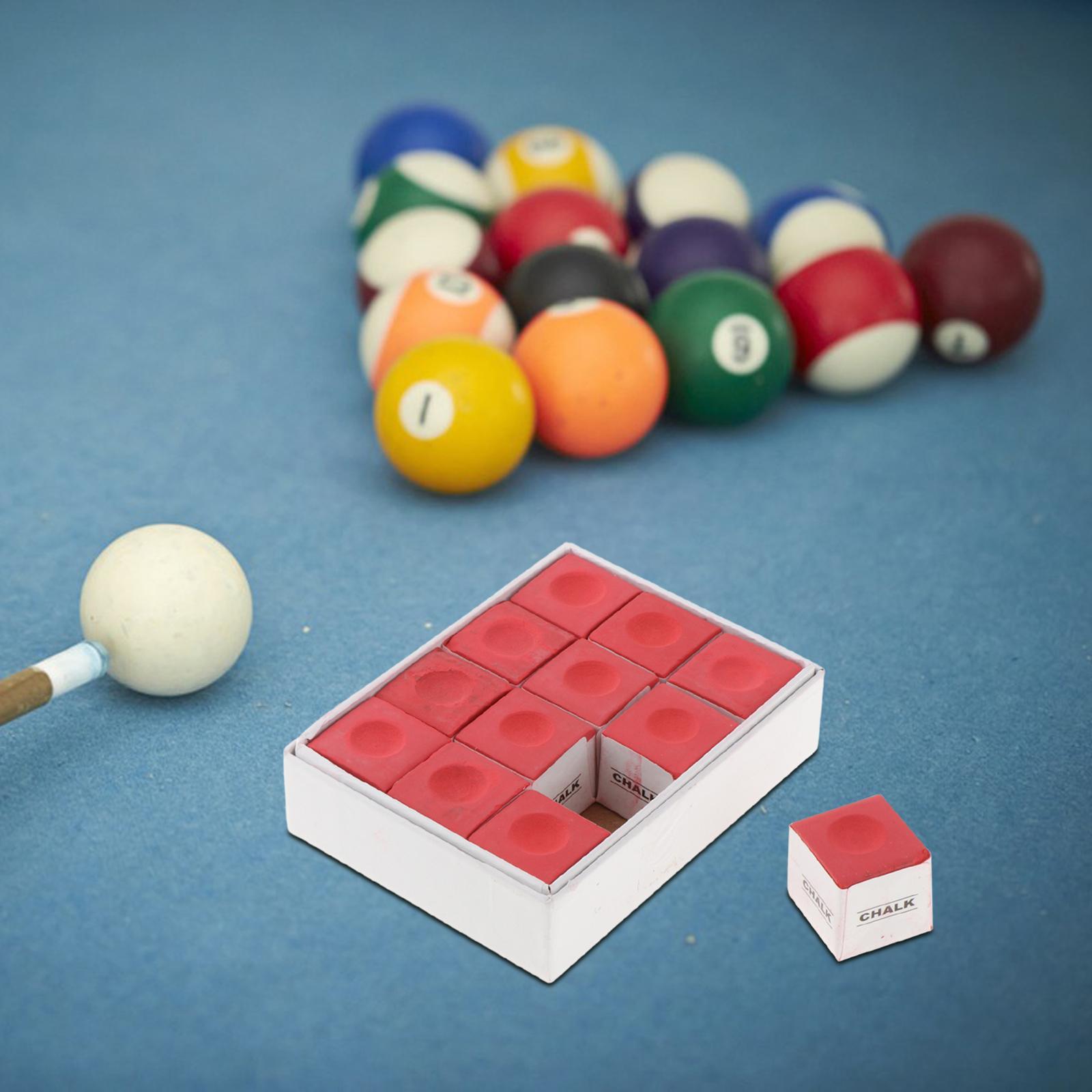 12 штук мелка для бильярдного кия Легкая Мелкая Текстура Мелки для Бильярдного Кия Принадлежности красный