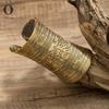 Obega Exaggerated Cuff Bracelet For Women Gold Copper Color Wide Face Heavy Metal Bracelet Unique Patterns Hip Hop Jewelry