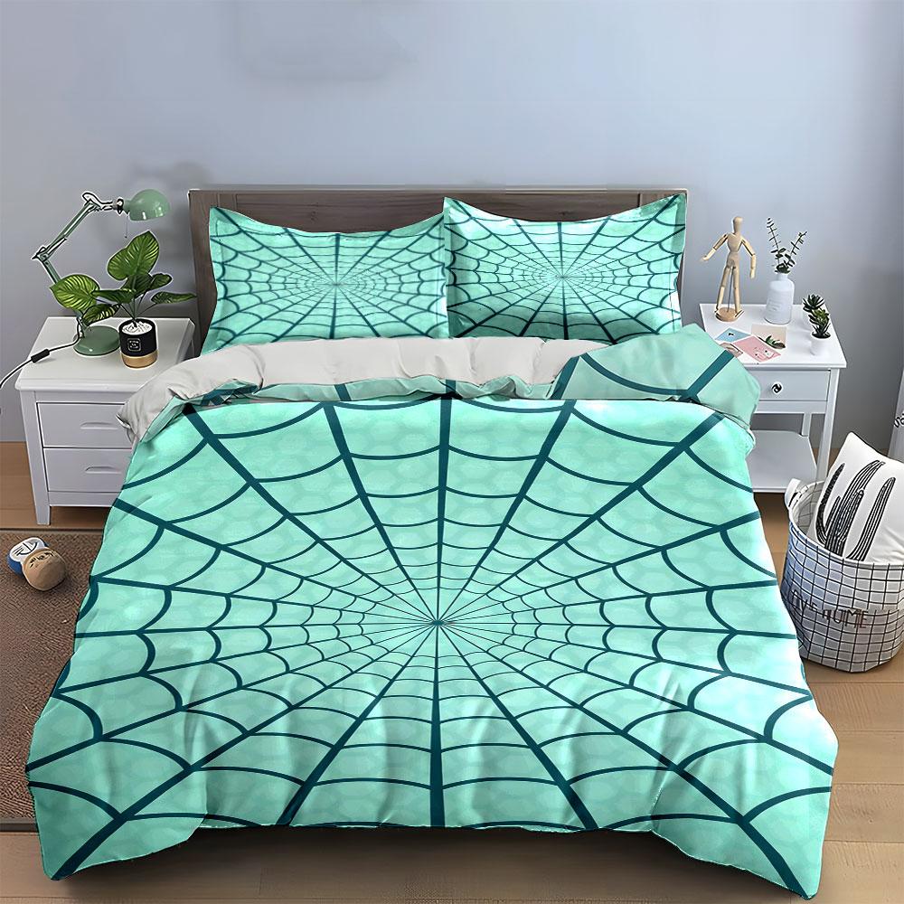 Spiderweb-inspired geometric pattern. Bedding sets Duvet cover sets Duvet covers Pillowcases(1 * Duvet Cover 2 * Pillowcases, without duvet insert)