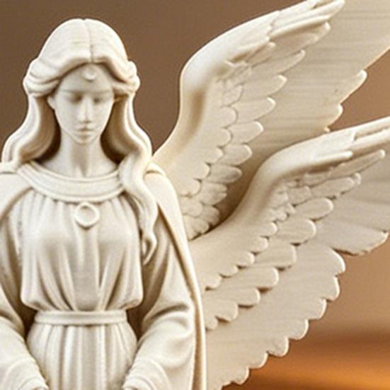 Guardian Angel Figurine 3D Printed Four-Winged Angel Statue for Home Office Bookshelf Desktop Decoration