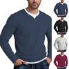Men's Knit Fake Two-piece Double Collar Long Sleeve T-shirts, Casual Versatile Tops