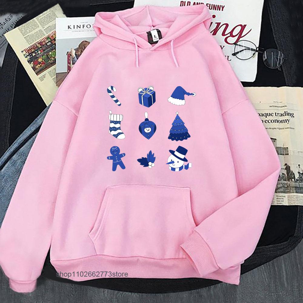 Chinoiserie Print Hoodie for Women Blue and White Christmas Sweatshirt with Hooded Winter Fleece Clothes Men