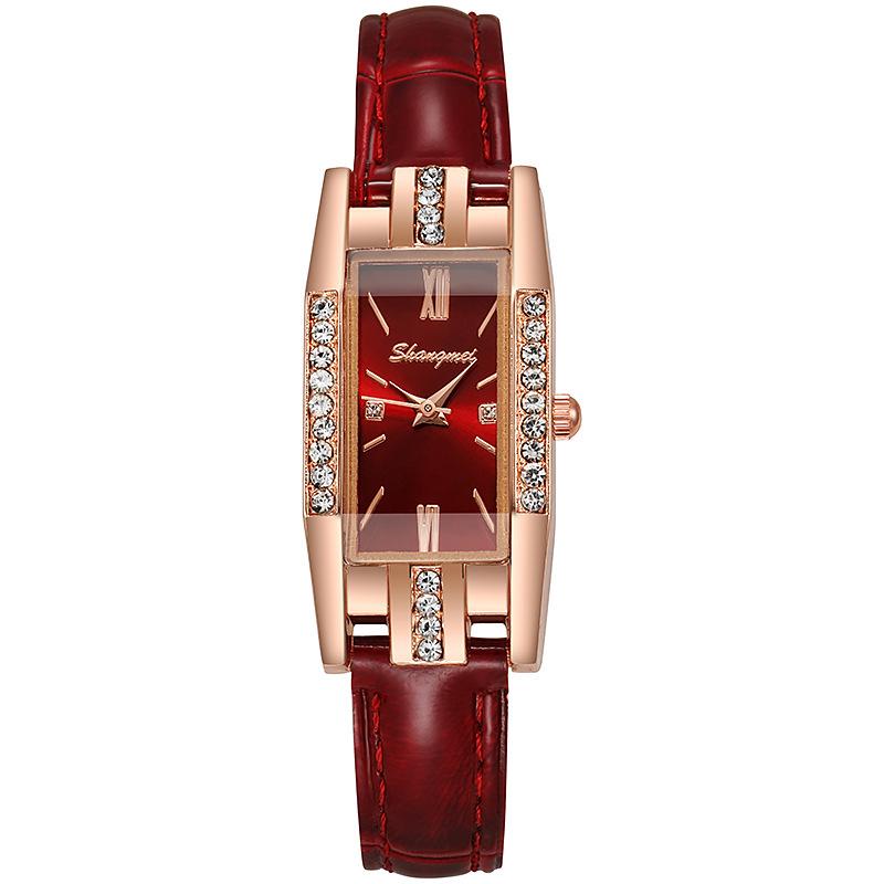 

Модные женские наручные часы в стиле ретро от инфлюенсера Douyin - дизайн Маленький зеленый столик красный