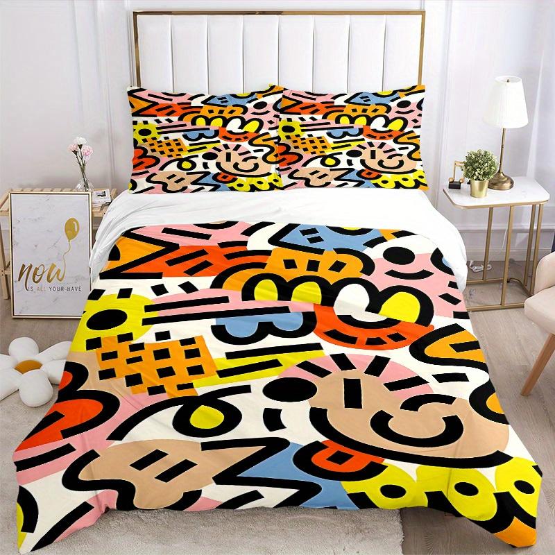 3pcs Abstract Pattern Bedding Set, Breathable and Soft, Suitable for All Seasons, Ideal for Home Use, Suitable for Bedroom Decor 21151