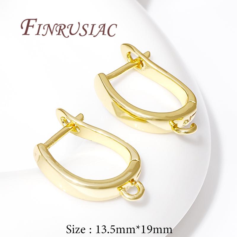 DIY Earring Making Supplies 18K Gold Plated Brass with Zircon Earwires Earrings Hook Clasps Findings,Earrings Fasteners