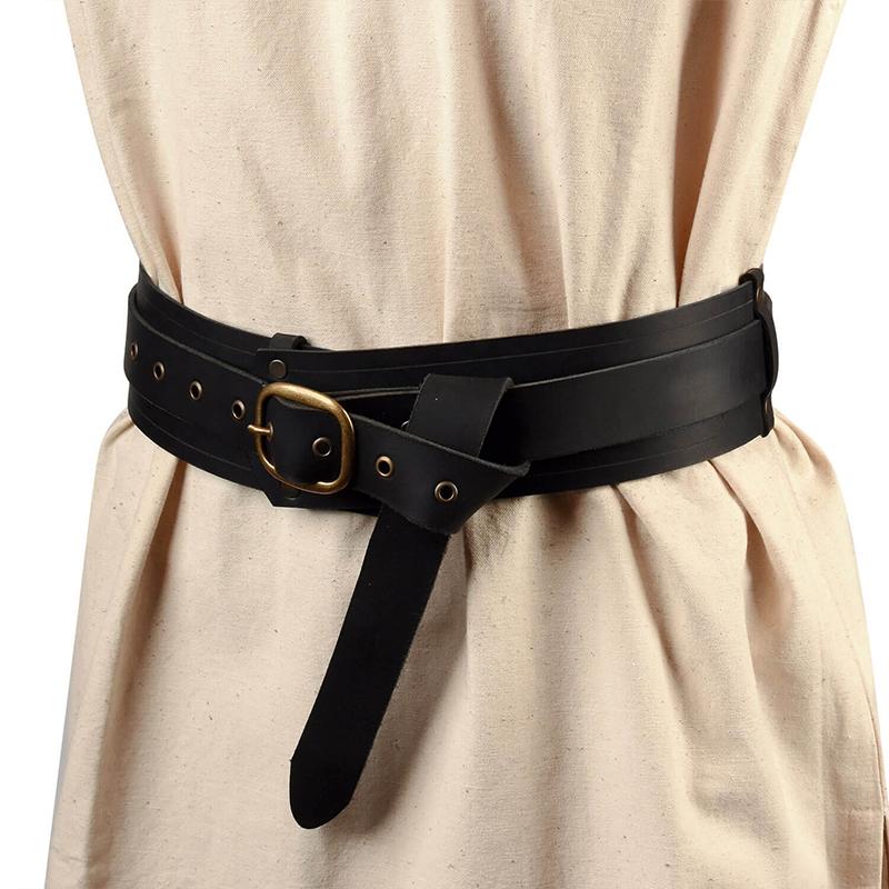 Retro Medieval Waist Belt Leather Medieval Buckle Belt Viking Knight Waistband Gothic Knight Belt Cosplay Costume Accessories