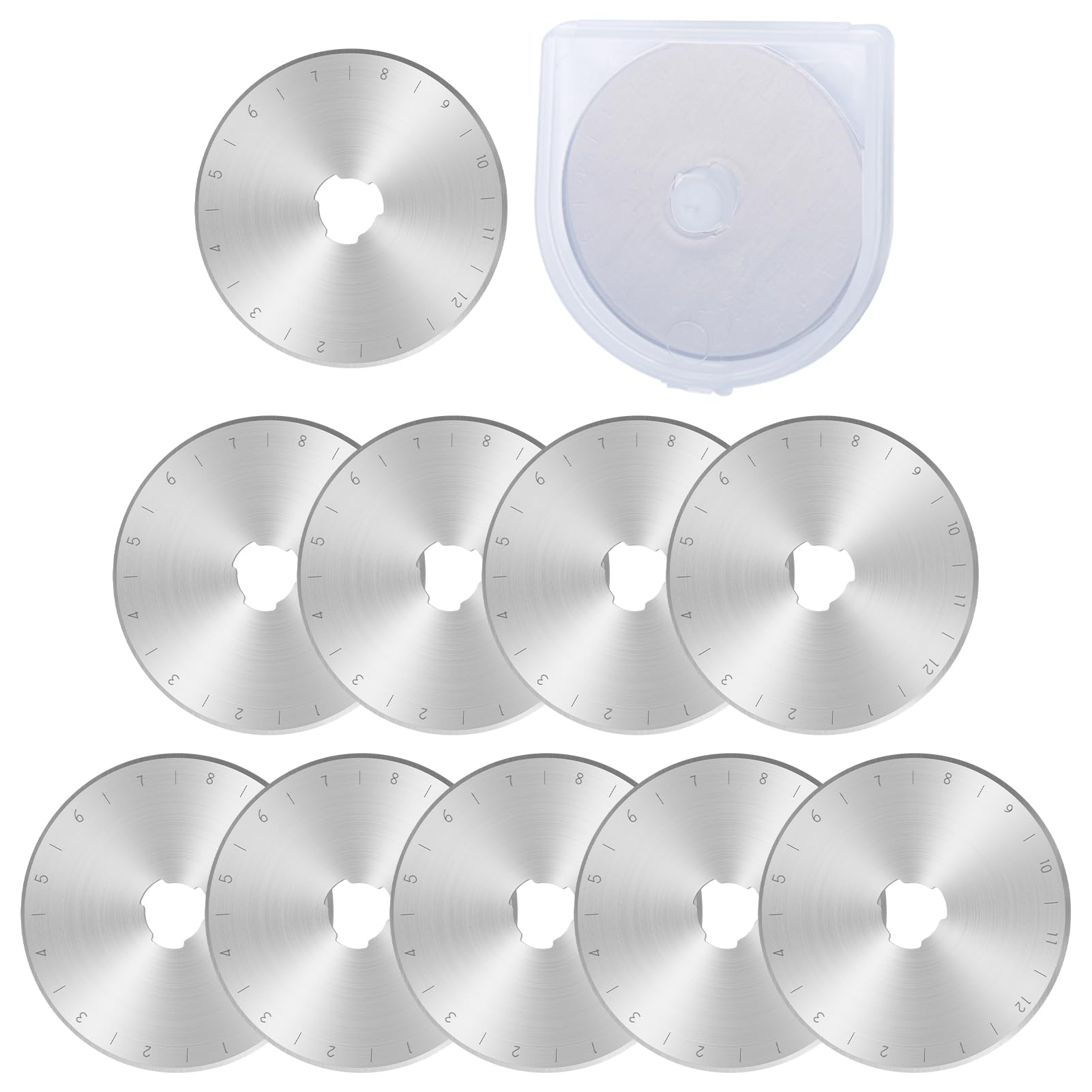 

GOLD DEER Сменные дисковые ножи 45 мм для ротационного ножа OLFA и других дисковых ножей, включая хранение, дисковый нож 45 мм диаметром, ротационный