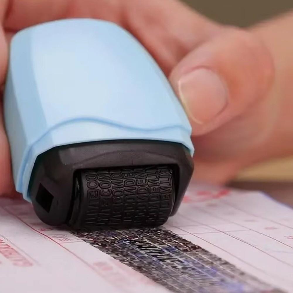 Plastic Identity Protection Roller Stamp Solid Color Manual Confidential Blocker Tax Documents