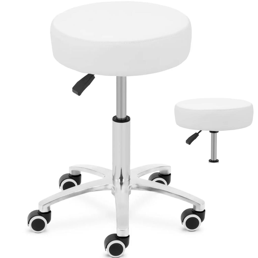 Cosmetic stool on wheels up to 120 kg como - white
