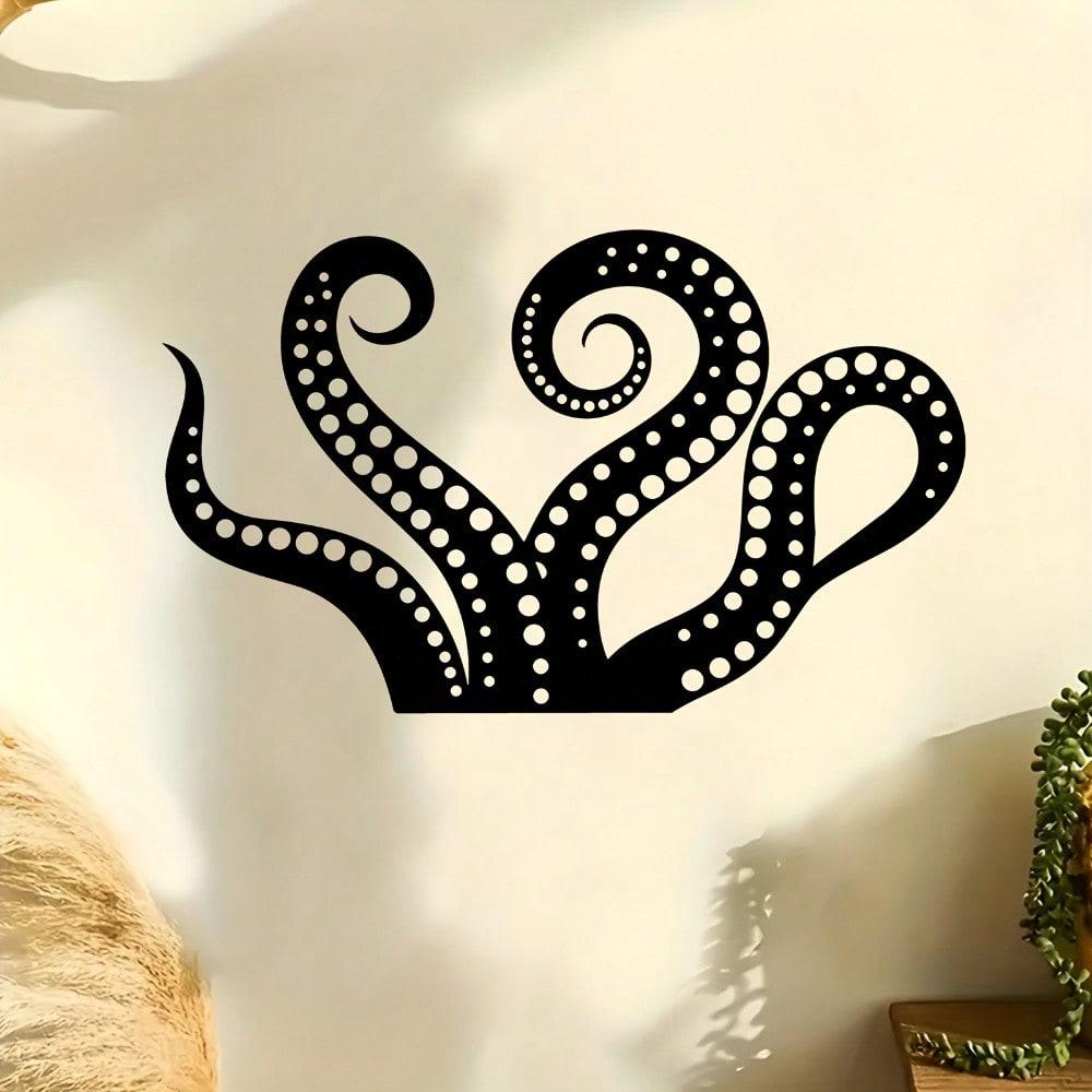 1pc Octopus Tentacle Metal Wall Art, Weather-Resistant Iron Statue for Patio Garden & Halloween Decor
