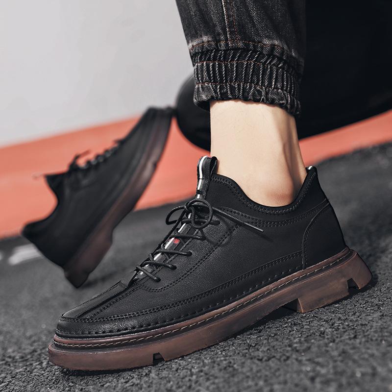 Men's Brogue Shoes Thick-soled shoes Boots Non-slip Men Casual Leather Shoes Fashion Sneakers Moccasins Male Footwear