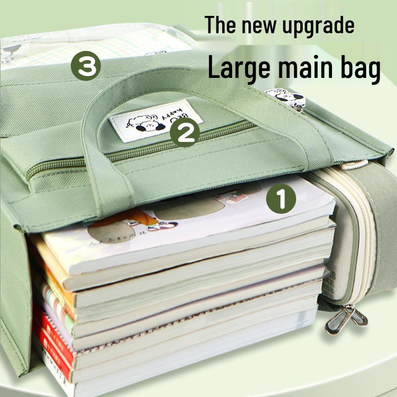 Transparent Canvas Art Bag: Portable Storage for Primary Students