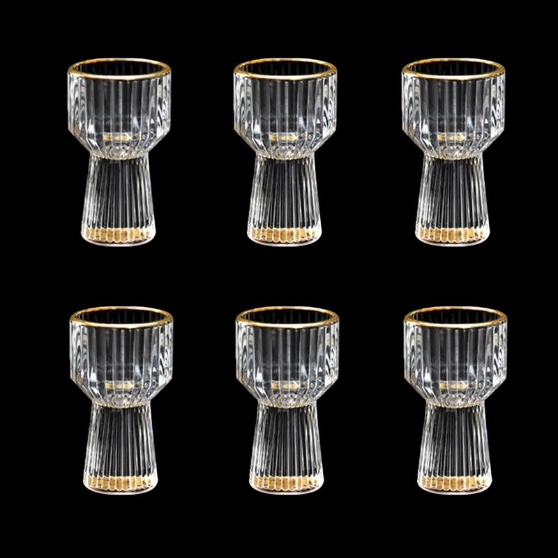 6pcs 10ml Premium Glass Cups, Reusable, Non-Slip, Small Wine Cup Household Wine Dispenser Perfect for Weddings, Christmas