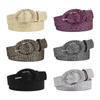 Bright Female Waist Belt Waist Chain Luxury Sweet Waist Belt Fashion Belts Full Sequins Adjustable Oval Buckle Belt