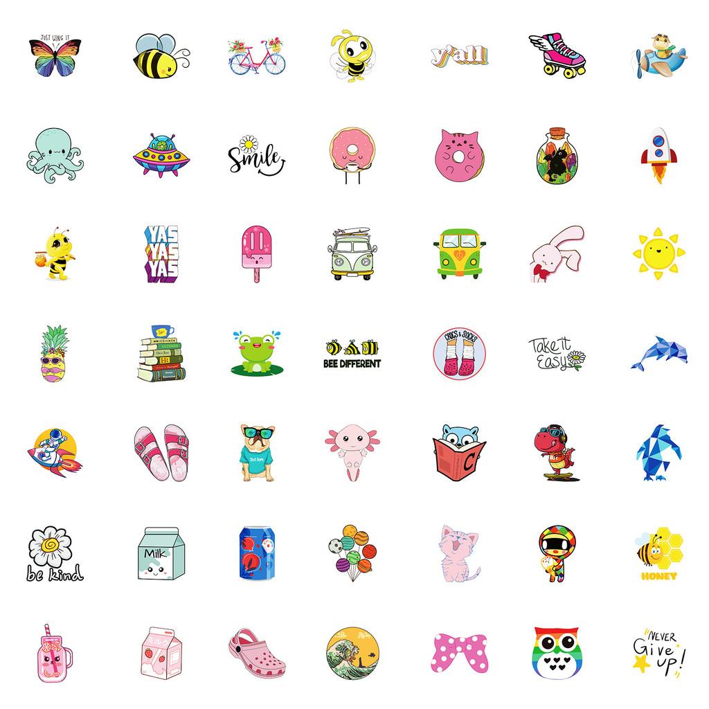 100Pcs Hand Drawn Ins Style Cute Little Objects Graffiti Stickers For Bicycle Hand Account Pencil Case Decals