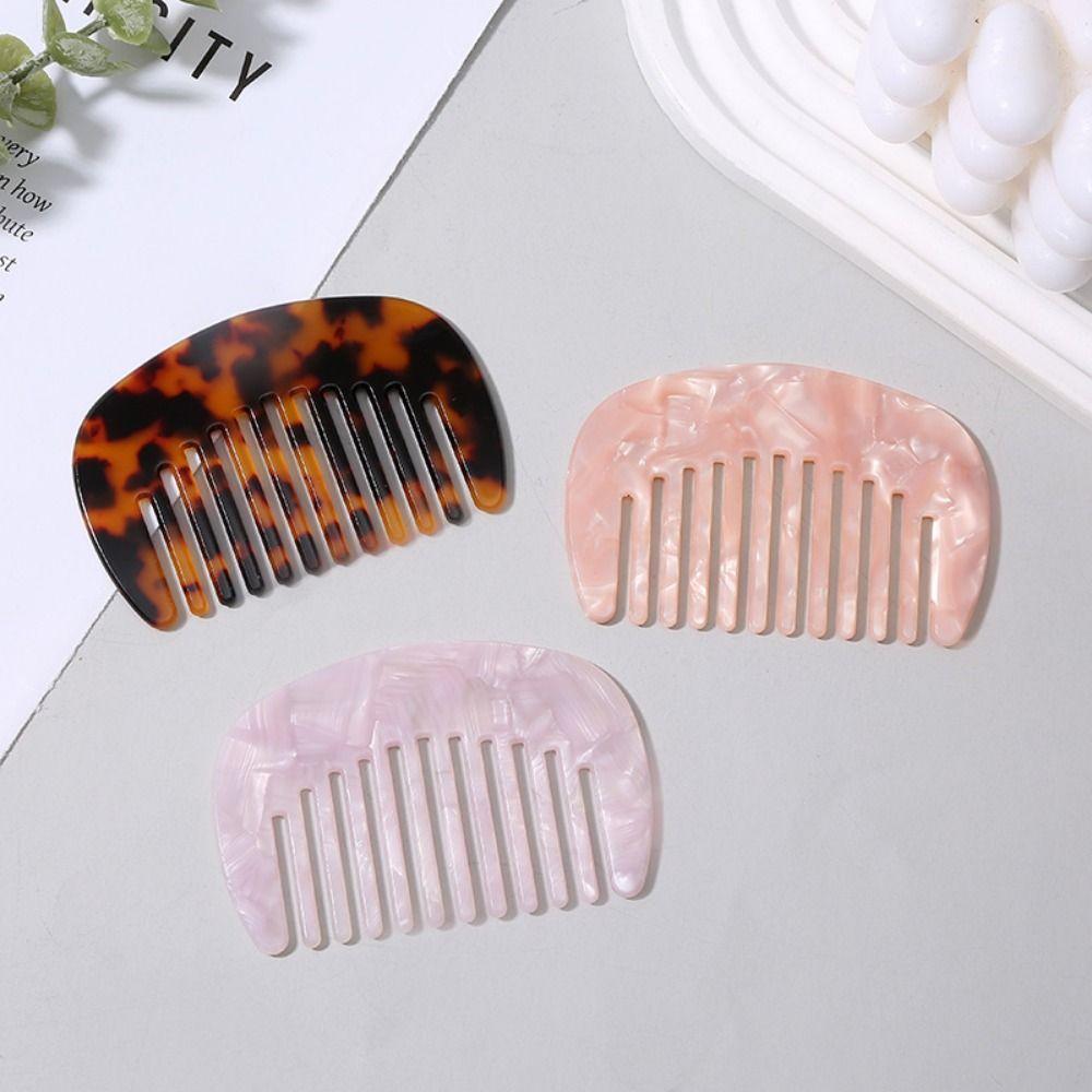 Pocket Comb Acetate Hair Comb Marble Pattern Scalp Massage Comb Travel Essential