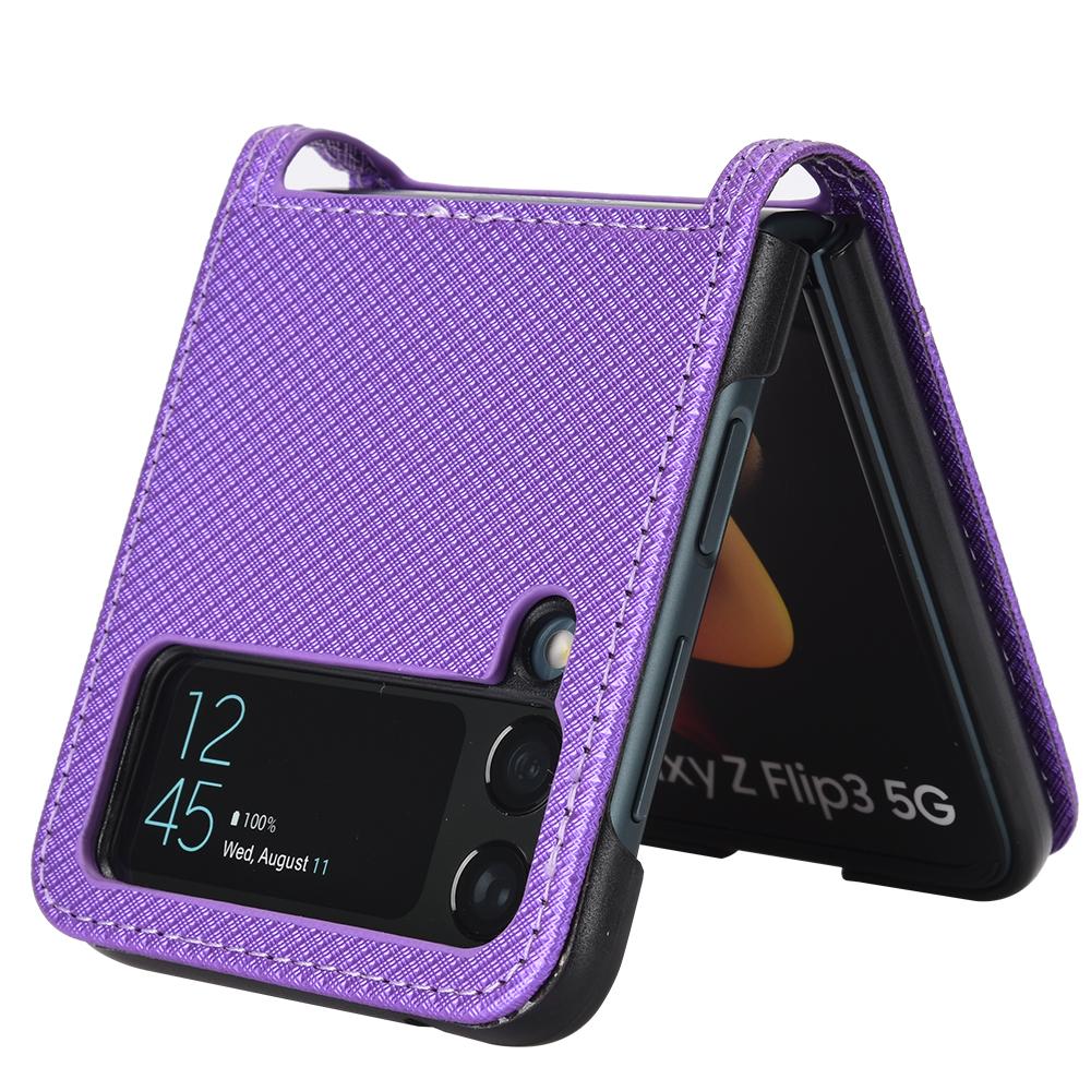 Anti -Drop Card Slot Leather Funda Case For Samsung Galaxy Z Flip 4 5g Flip4 Flip 3 Flip3 Zflip4 Cell Phone Accessories Cases