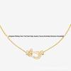 Women's 18K Rose Gold Fred Medium Diamond Horseshoe Necklace with Horizontal Nautical Buckle Choker.