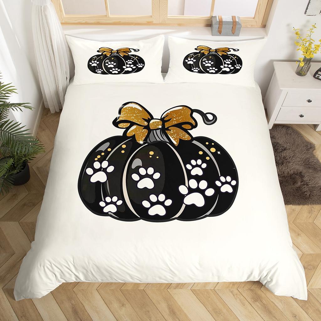 Homewish Girly Pink Ghost Duvet Cover Set For GirlsKawaii Princess Bowknot Bedding SetCute Flower Floral Bed Set
