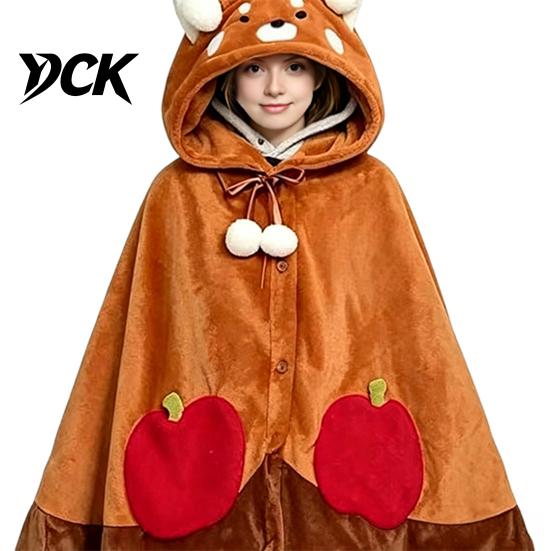 Animal Themed Blanket Wearable Hoodie, Adults Oversized Fleece Sweatshirt Lightweight Warm Sleepwear, Halloween Cosplay Costume Plush Hooded