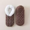 Knitted Twist Winter Floor Socks Coral Fleece Sleeping Socks Simple Thicken Plush Socks  Girls