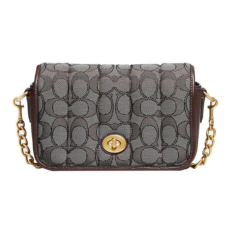 

Coach Dinky 18 Classic Monogram Turnlock Chain Shoulder Bag Canvas And Leather Crossbody Small Women crossbody bag Coffee-Brown C5281-B4S0M Basic Set (Bag+Dust Bag)