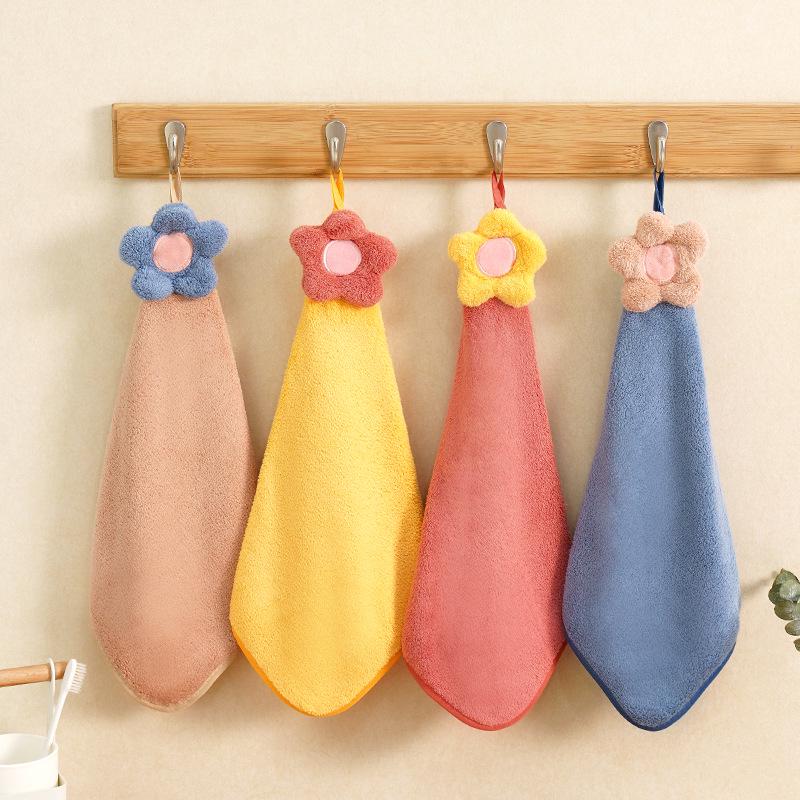 Quick-Drying Cute Coral Cartoon Towel for Bathroom/Kitchen