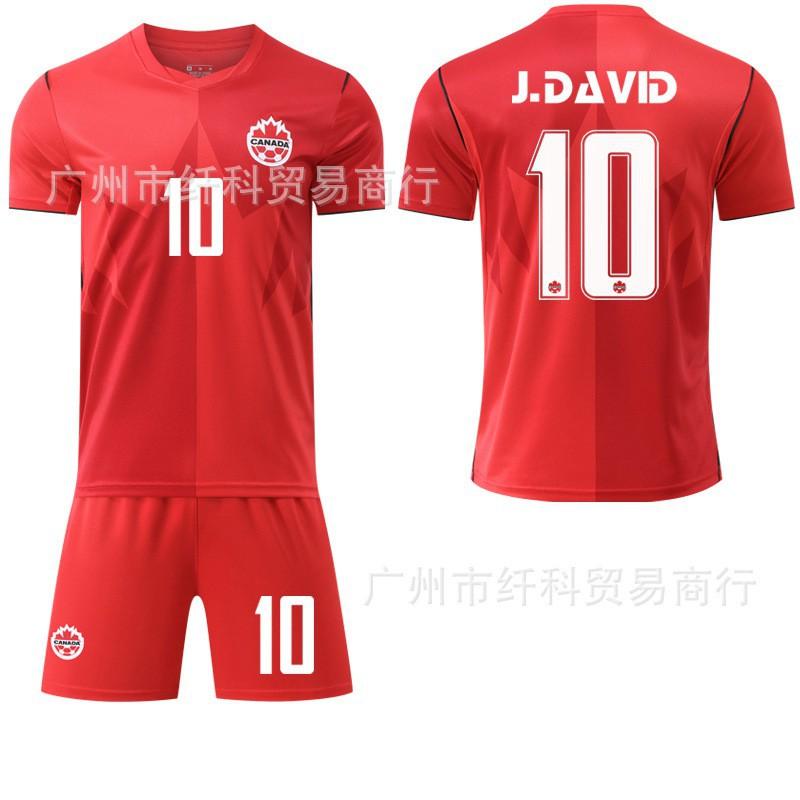 Numéro Coupe du Monde. Ensemble de Maillots 19 Davis Uniformes d'Équipe de Sports d'Extérieur Uniforme de Football Canada Terrain Domicile